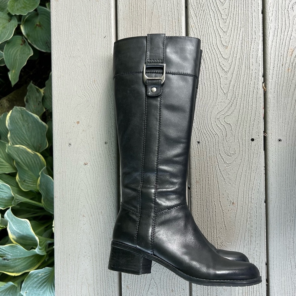 Black Leather Riding Boots